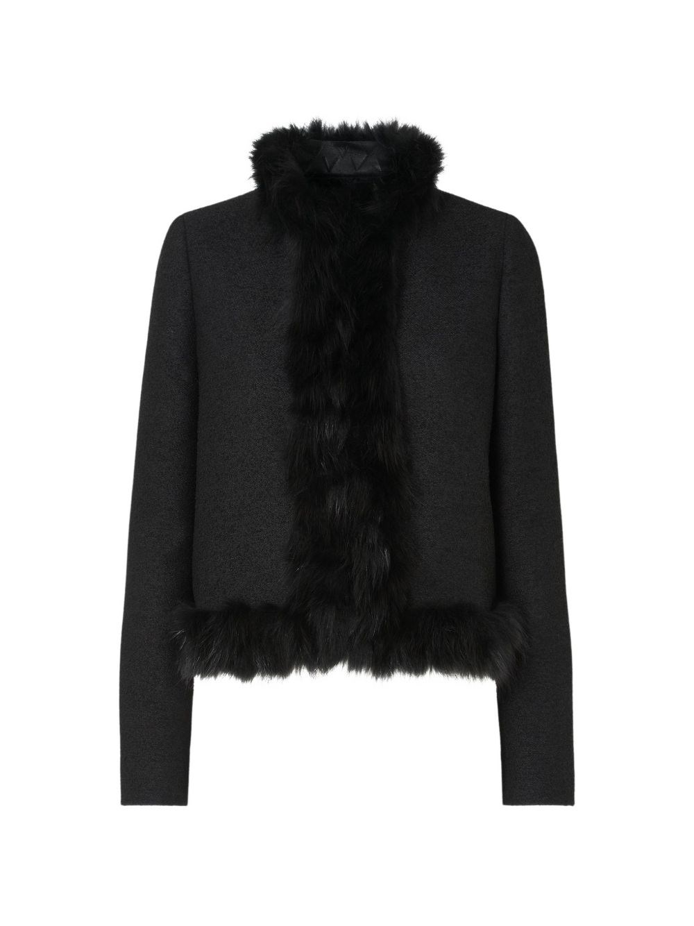 Fendi Shearling Trim Wool Jacket