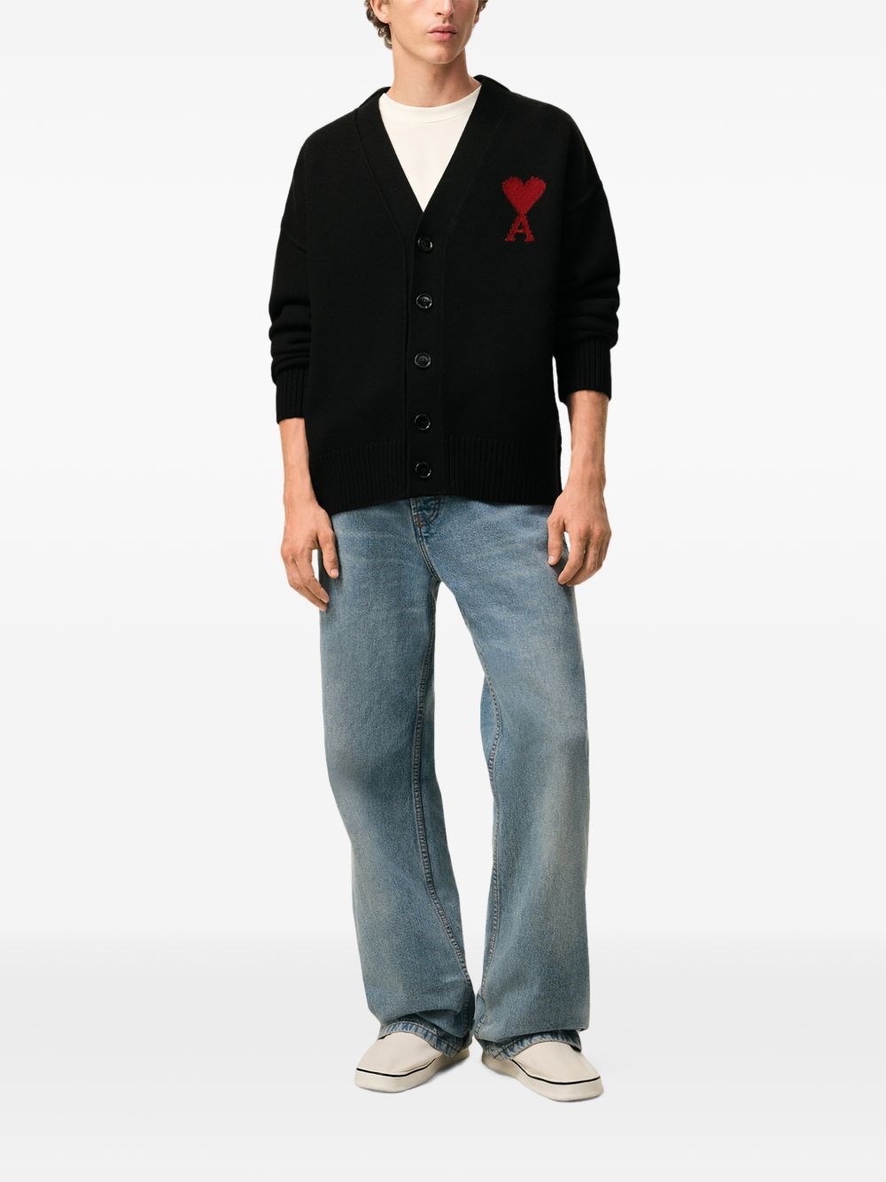 Ami Paris Ami De Coeur Wool Cardigan