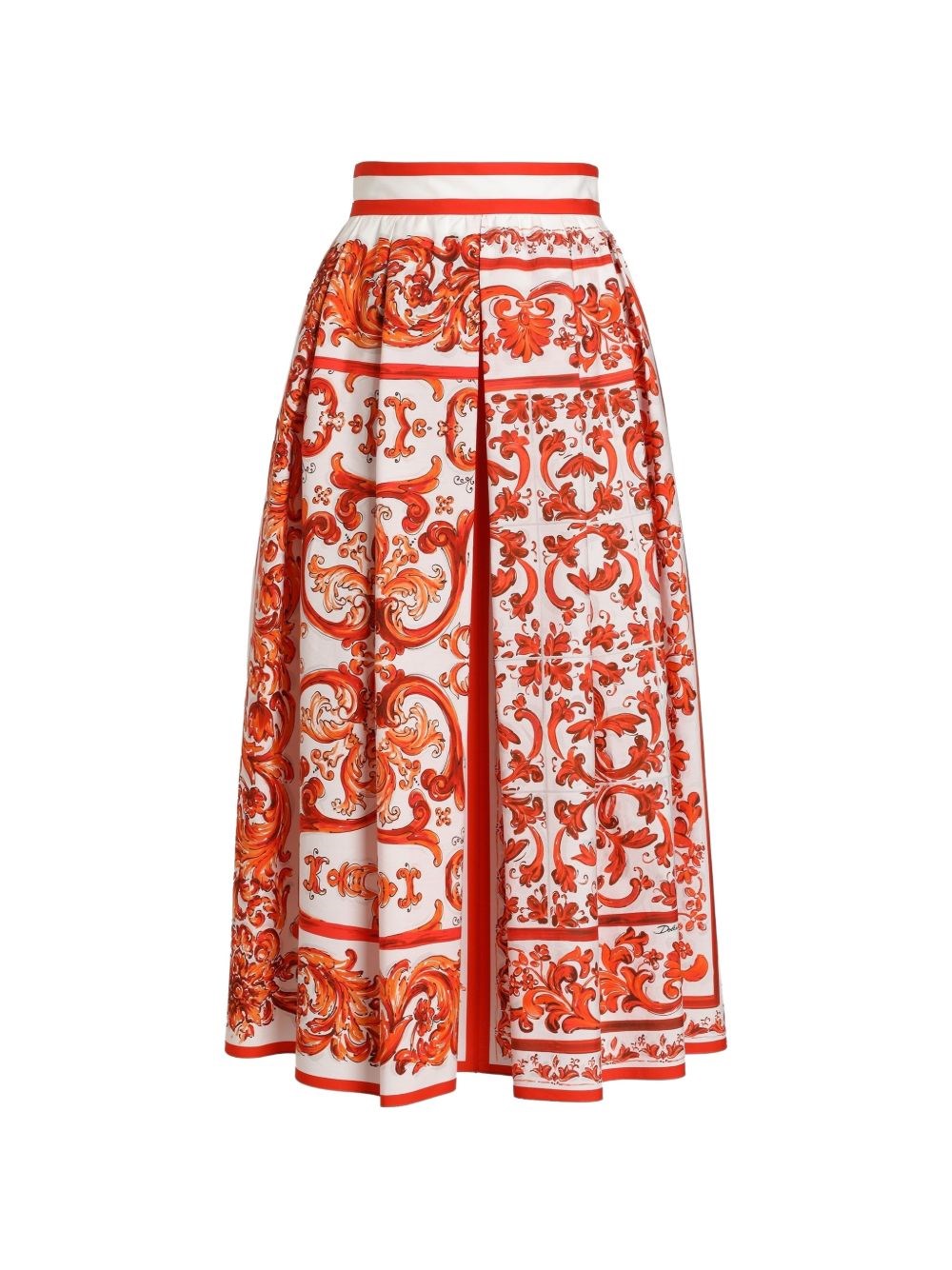 Dolce & Gabbana Maiolica Print Cotton Skirt