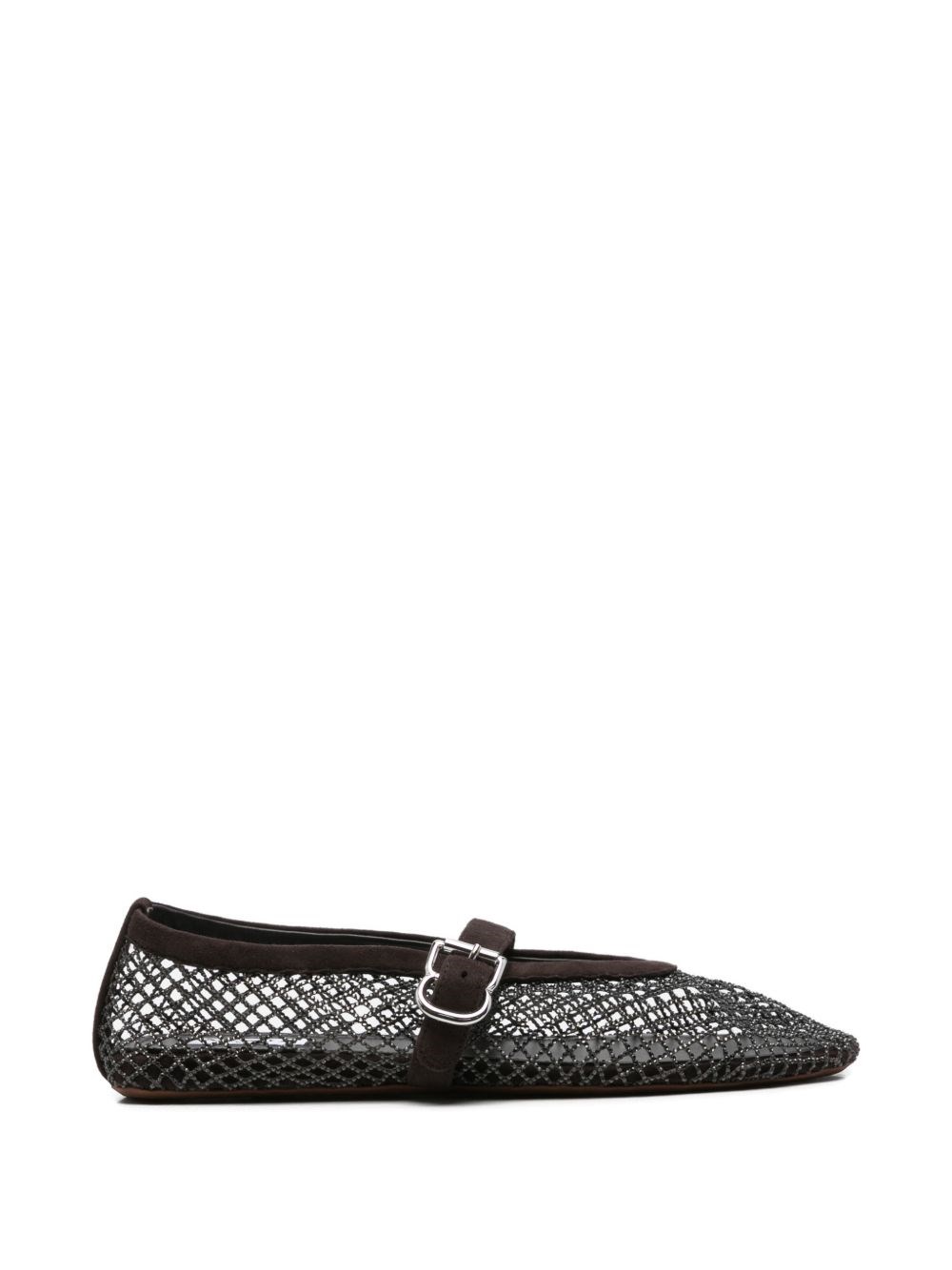Alaïa Strass Embellished Net Ballet Flats In Black