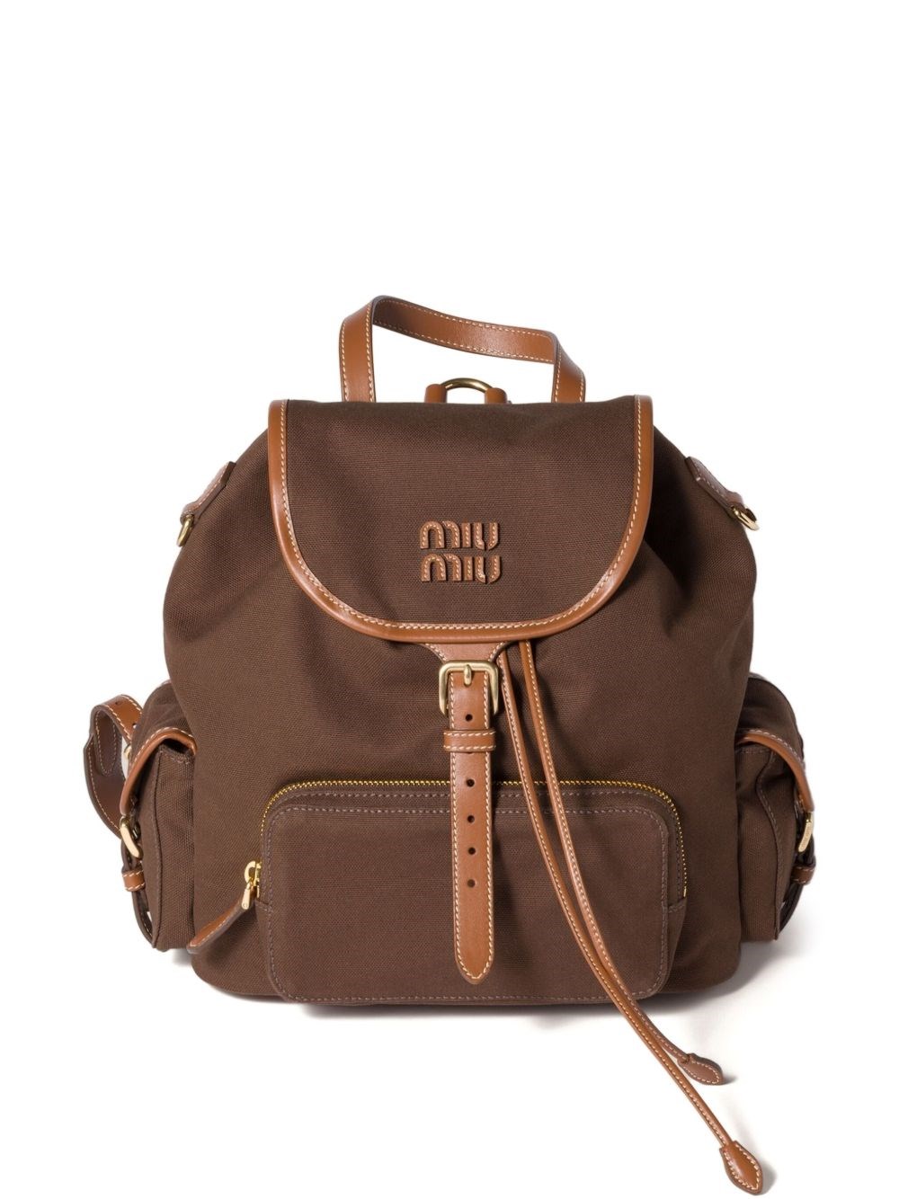 Miu Miu Canvas And Leather Large Backpack