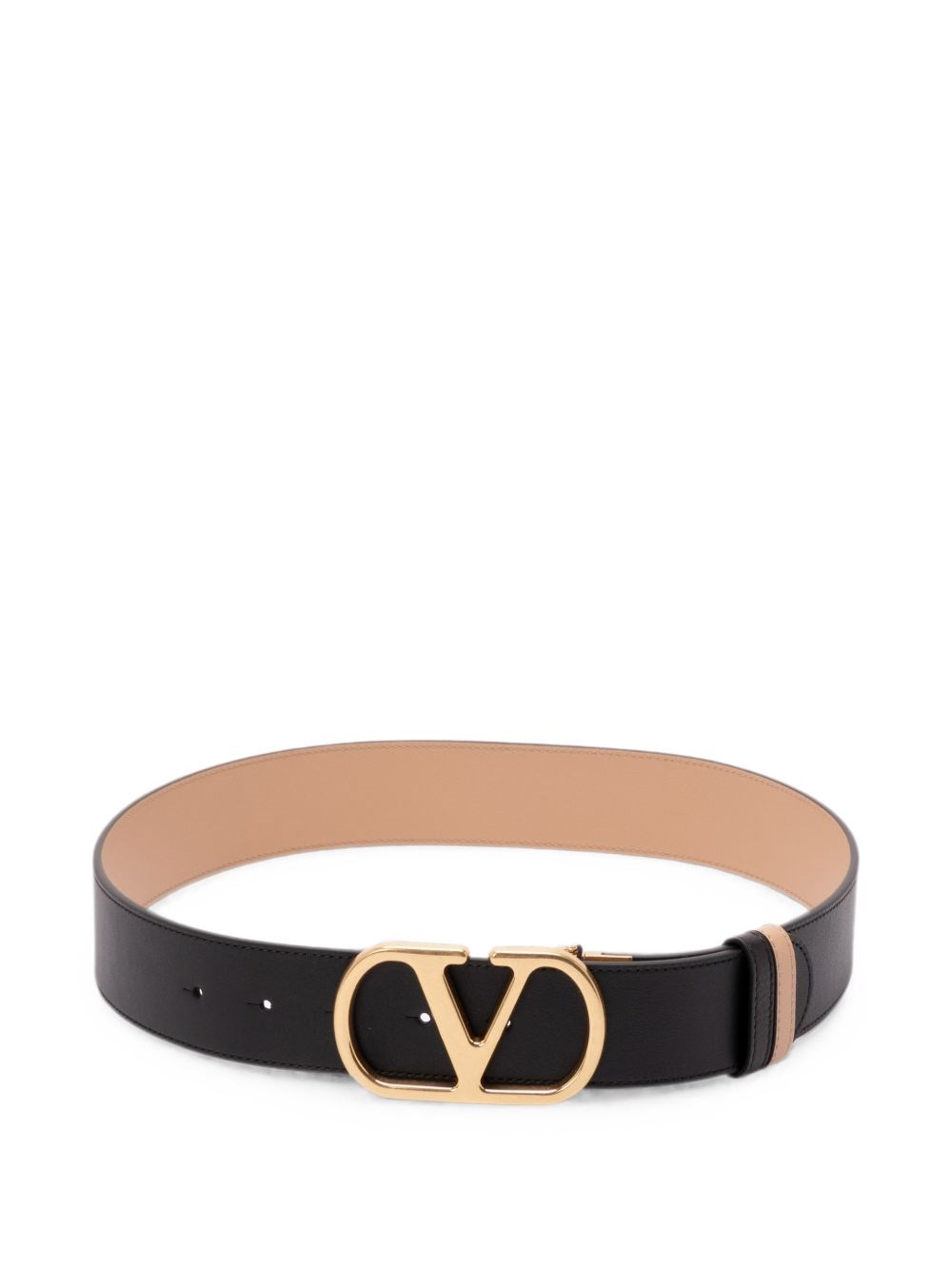 Valentino Garavani Vlogo Signature Leather Belt In Black