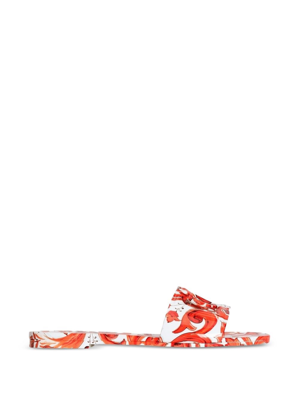 Dolce & Gabbana Maiolica Print Flat Sandals