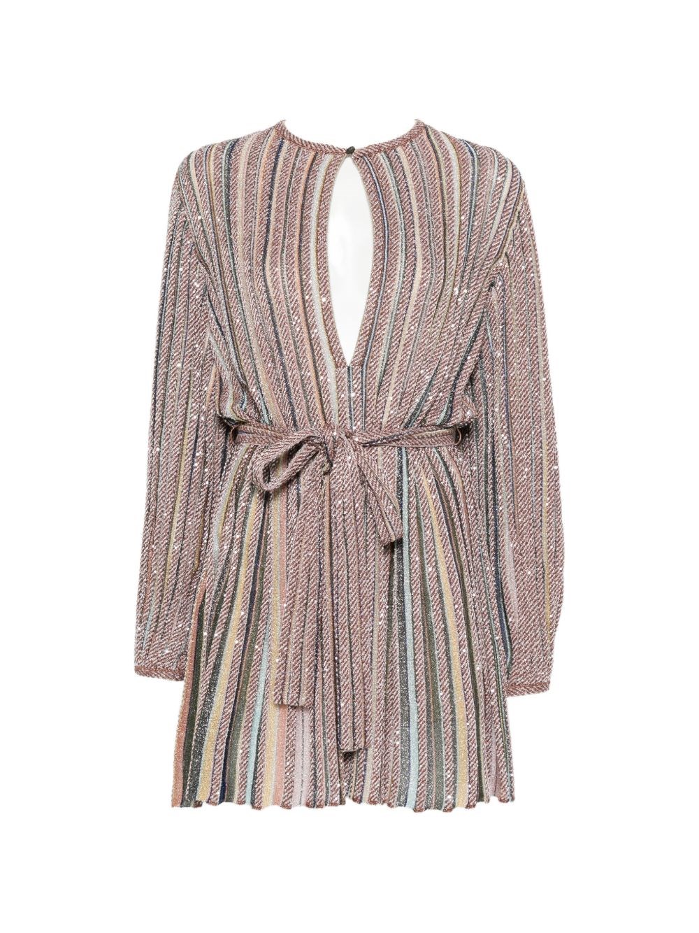 MISSONI Keyhole Mini Dress with Tie Belt