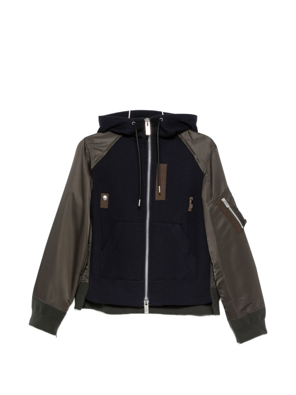 Sacai Felpa Con Cappuccio In Misto Cotone