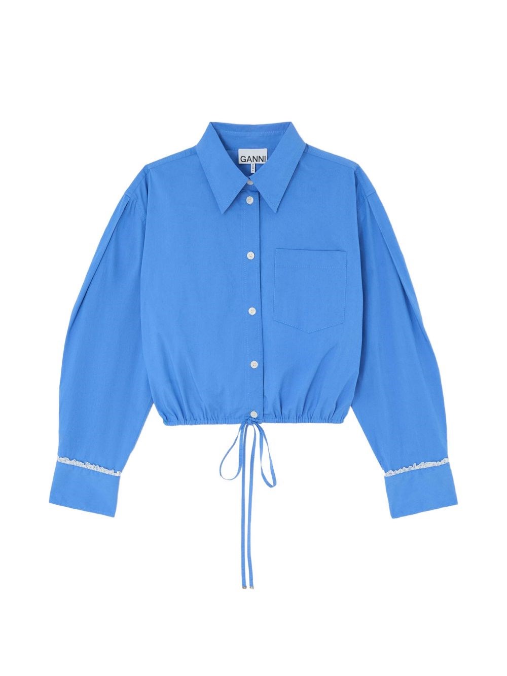 GANNI Organic Cotton Cropped Shirt
