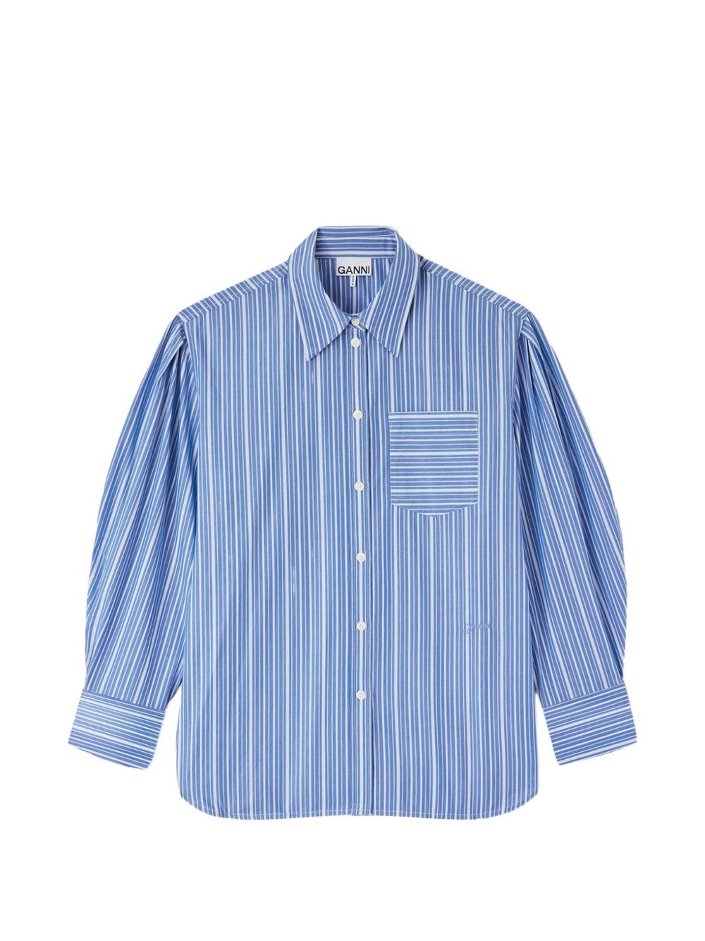 GANNI Striped Organic Cotton Shirt