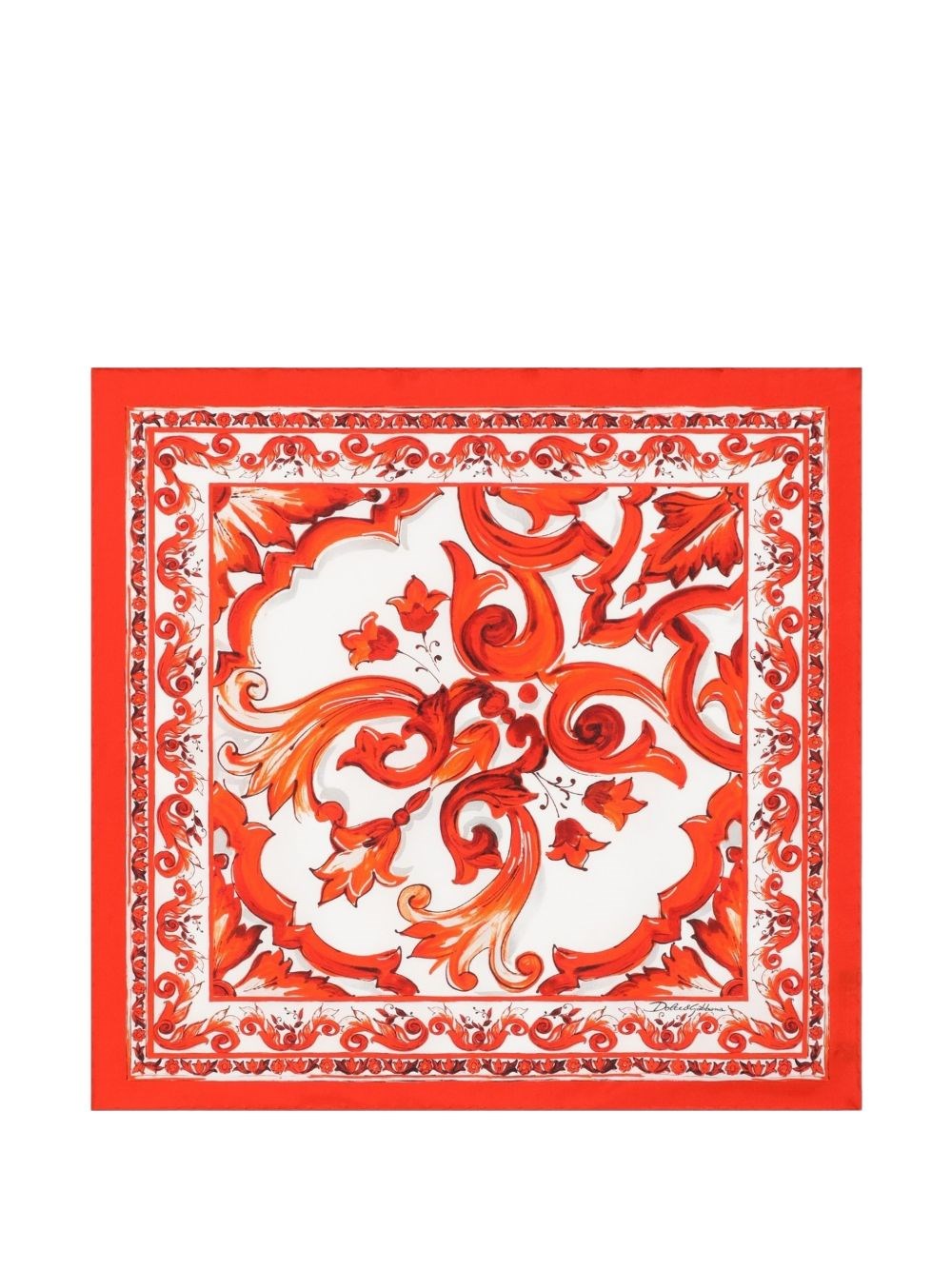 Dolce & Gabbana Maiolica Print Silk Foulard