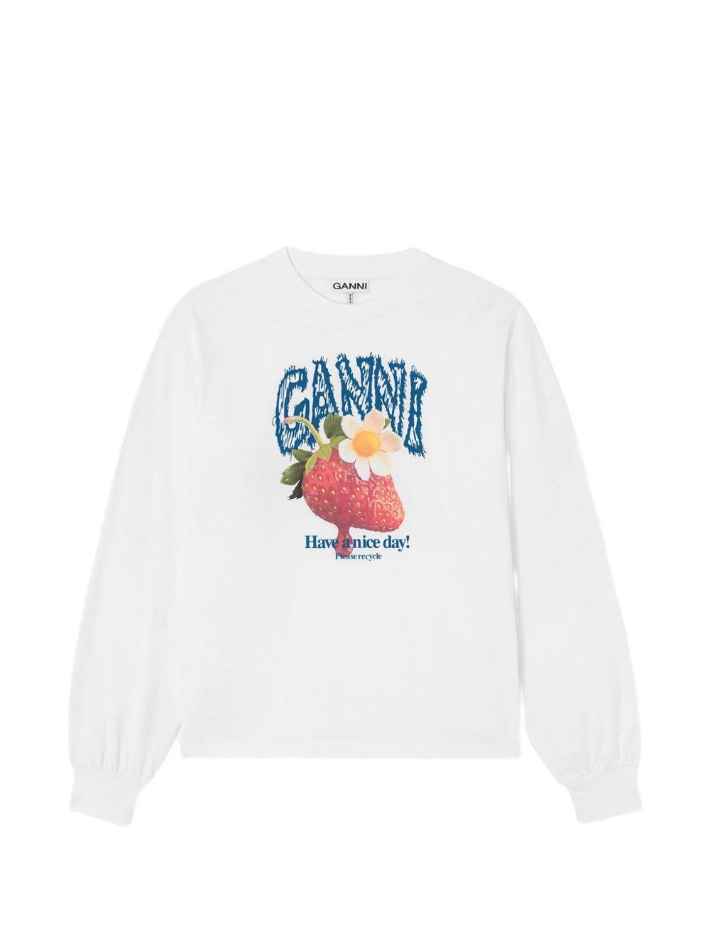 GANNI Printed Cotton T-Shirt
