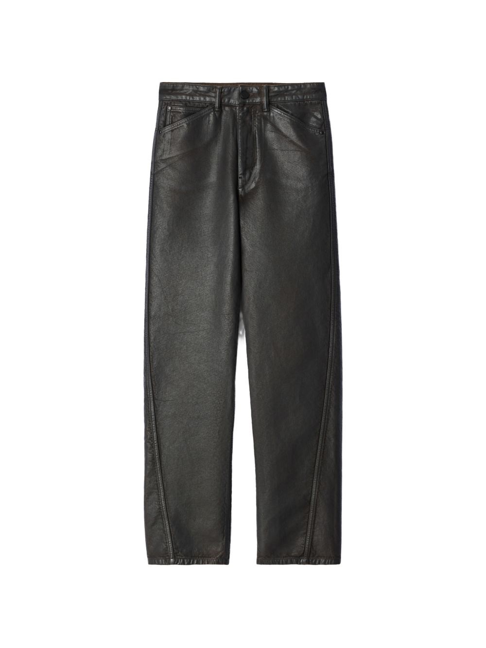 Lemaire Leather Trousers In Brown