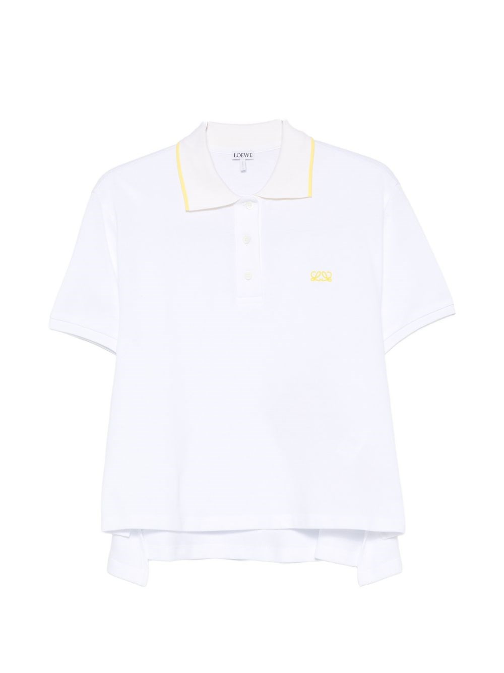 Loewe Anagram Cotton Polo Shirt In White