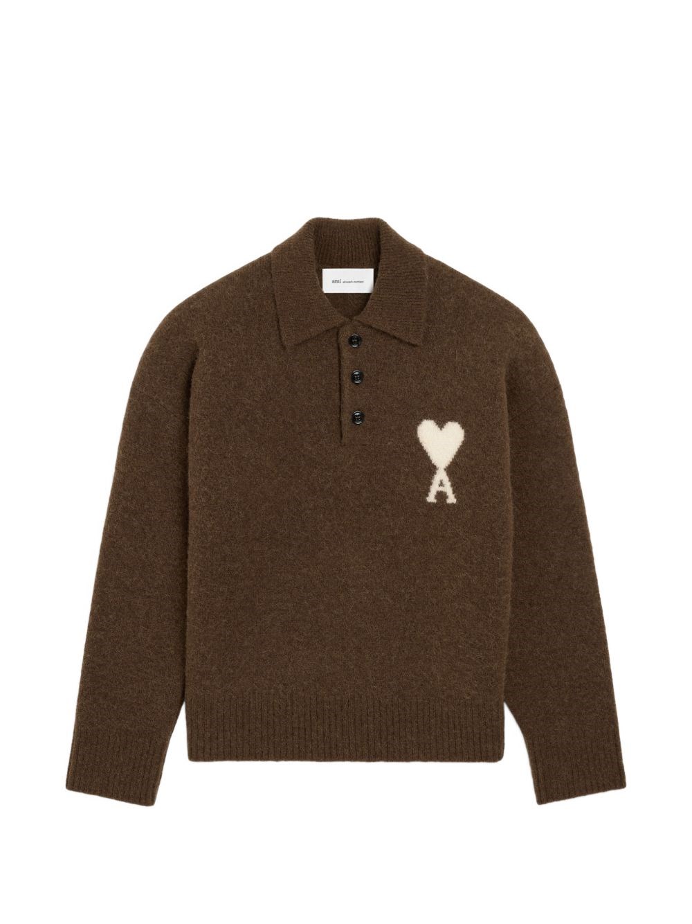 Ami Paris Ami De Coeur Wool Polo Sweater