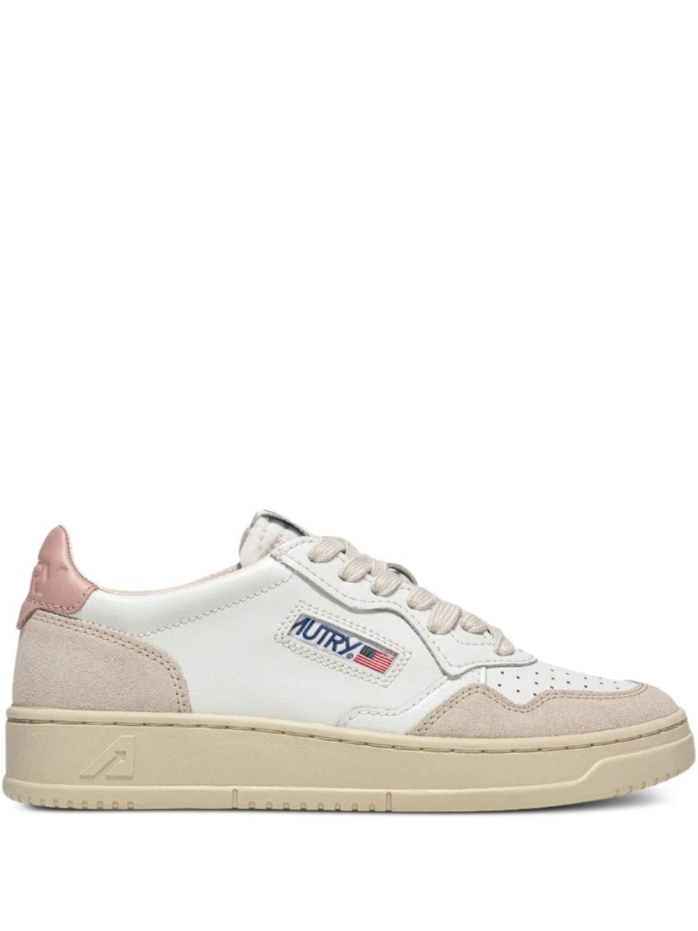Sneakers Medalist Low in pelle e suede bianca/cipria