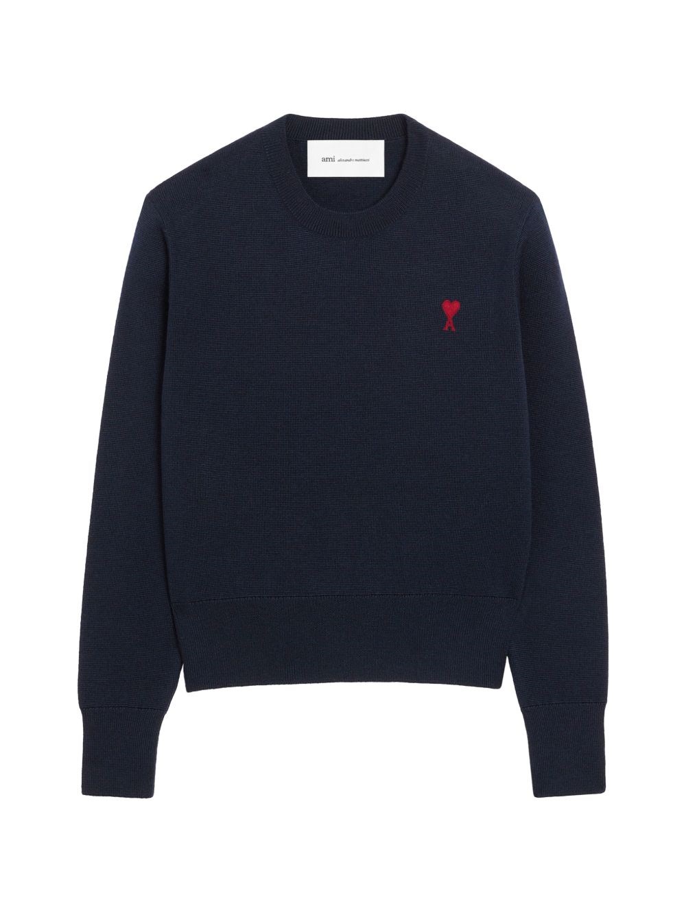 Ami Alexandre Mattiussi Ami Paris Ami De Coeur Wool Crewneck Sweater In Blue