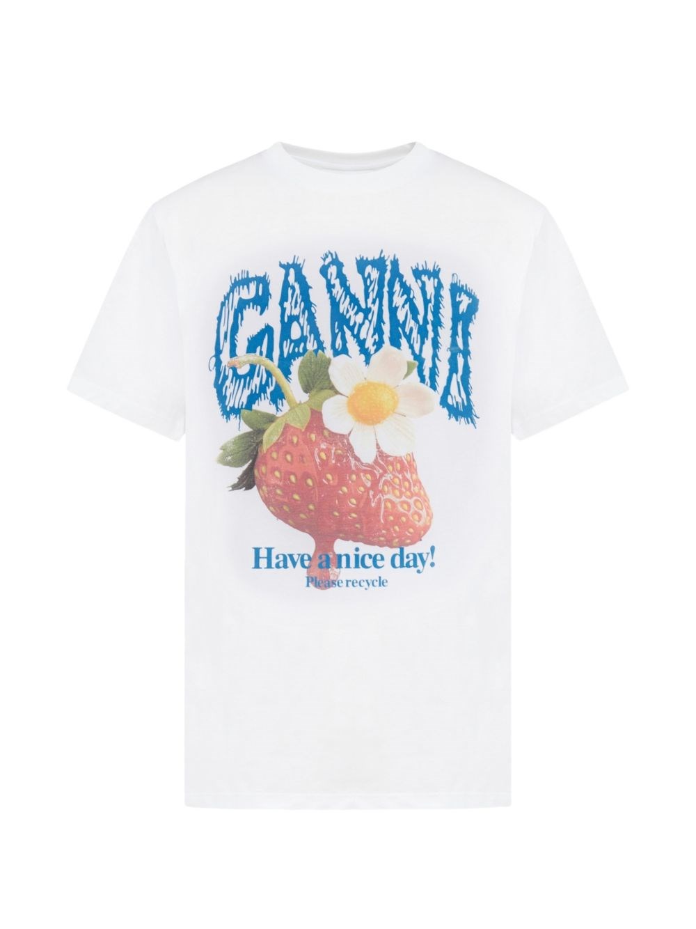 GANNI Printed Cotton T-Shirt