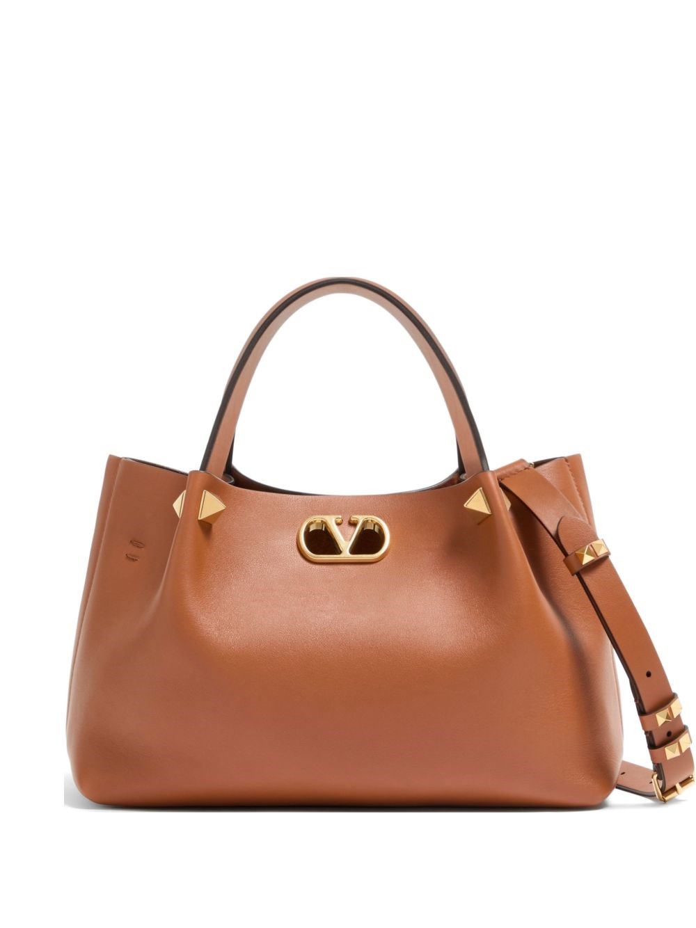 Sac shopping VLogo Signature petit format marron clair