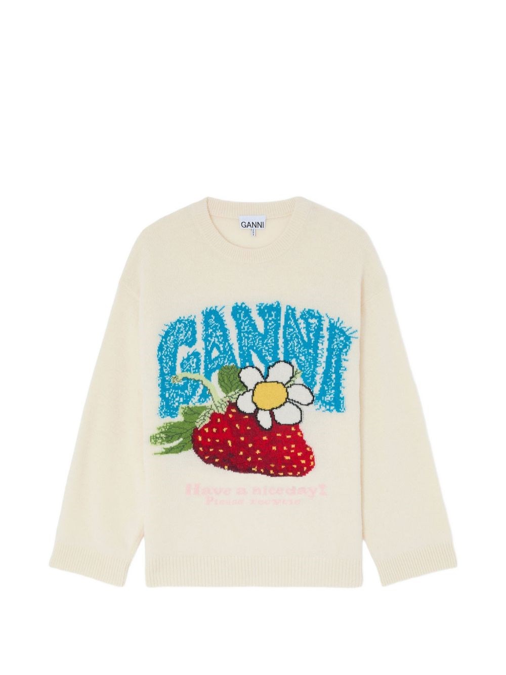 GANNI Wool Crewneck Sweater