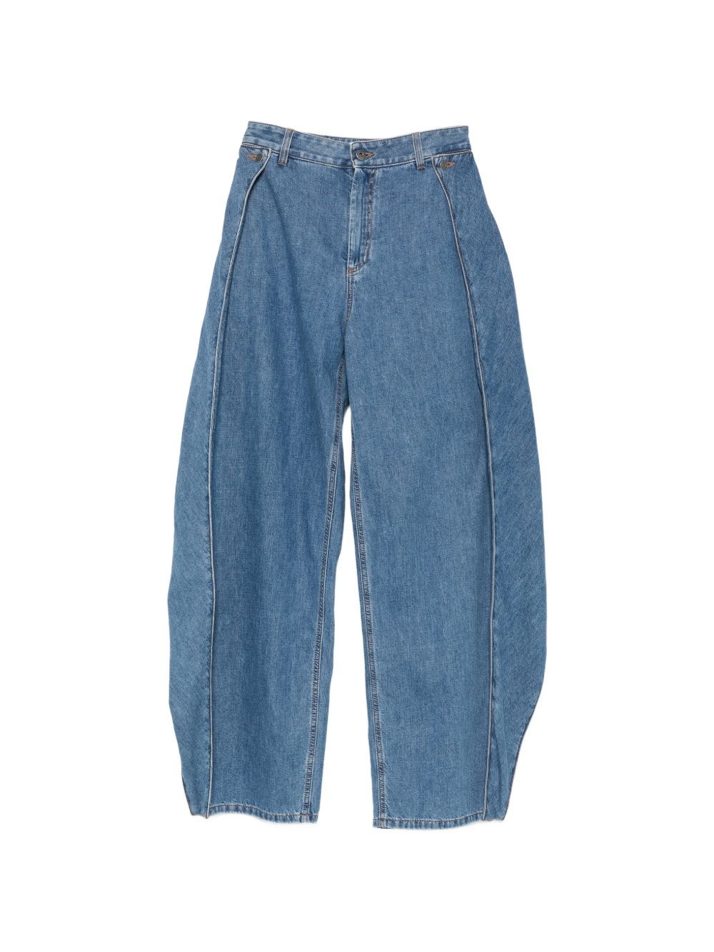 Loewe Draped Denim Jeans In Sky Blue