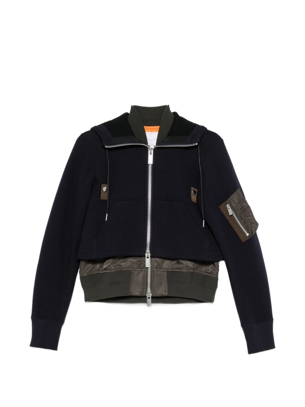 Sacai Felpa Con Cappuccio In Misto Cotone