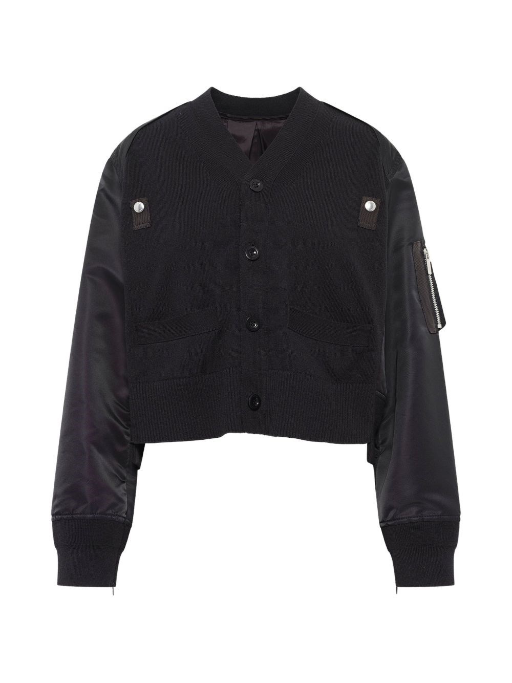 Sacai Cotton And Nylon Cardigan