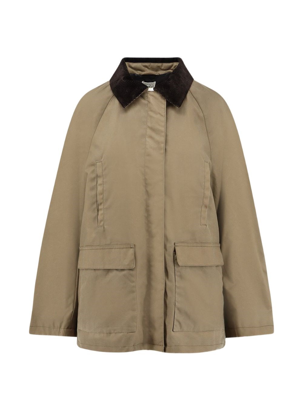 Toteme Waxed Cotton with Corduroy Collar Jacket — Beige