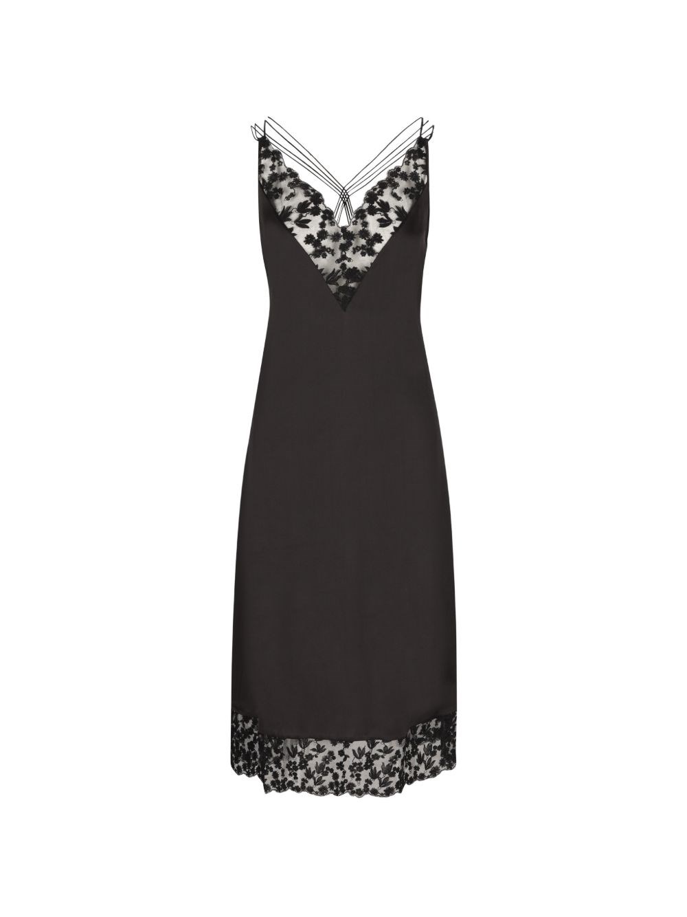 Fendi Lace-Detail Silk Long Dress