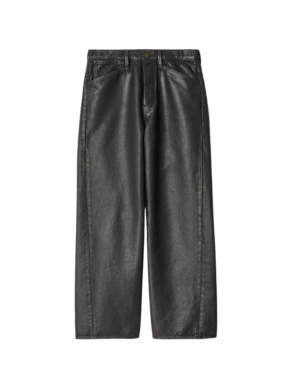 Leather Straight Leg Trousers