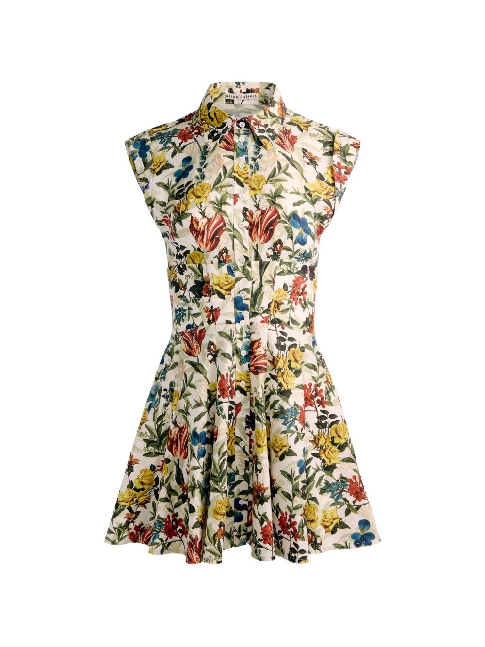 ALICE+OLIVIA Printed Cotton Mini Dress