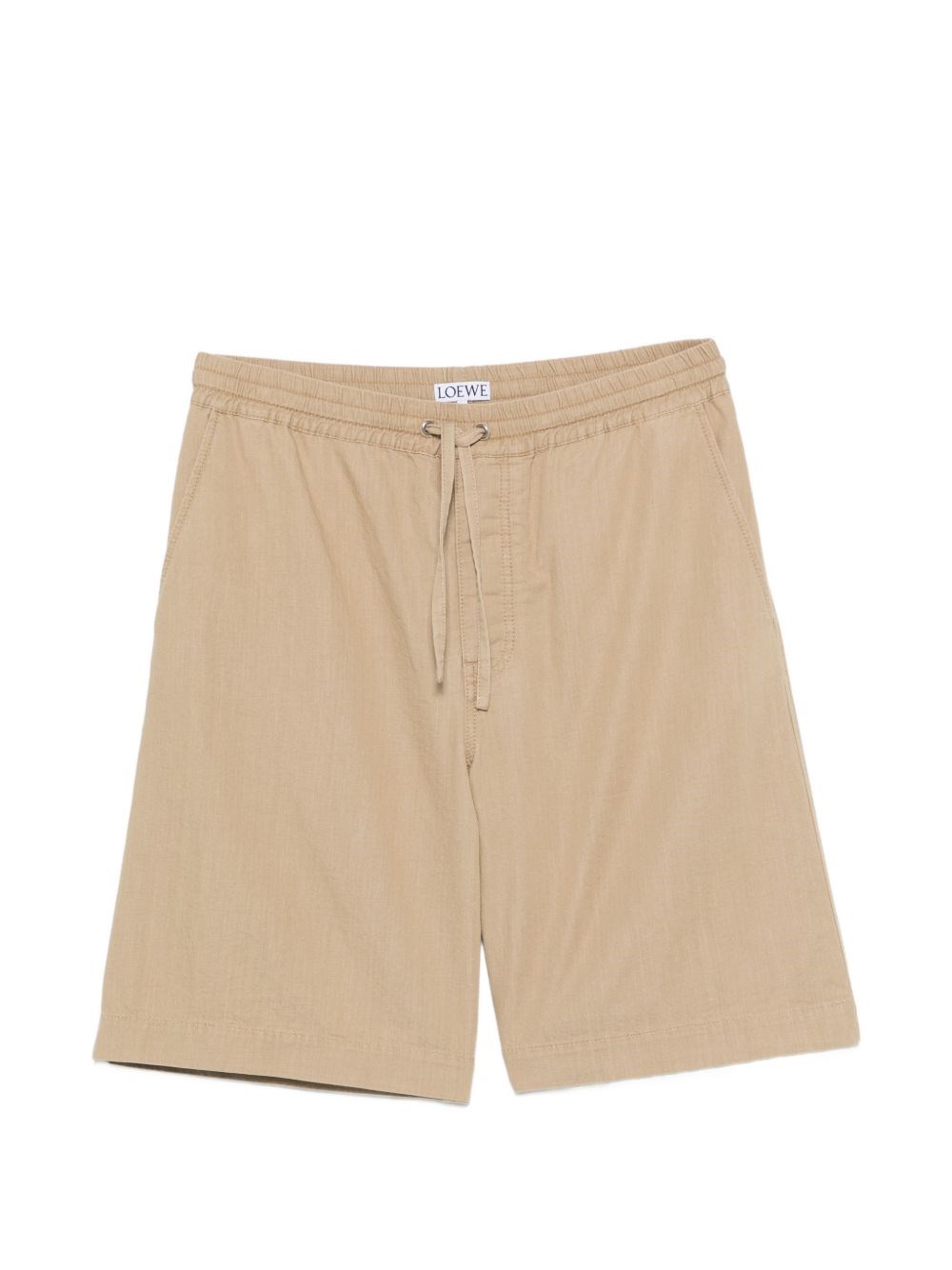 Loewe Cotton Shorts In Beige