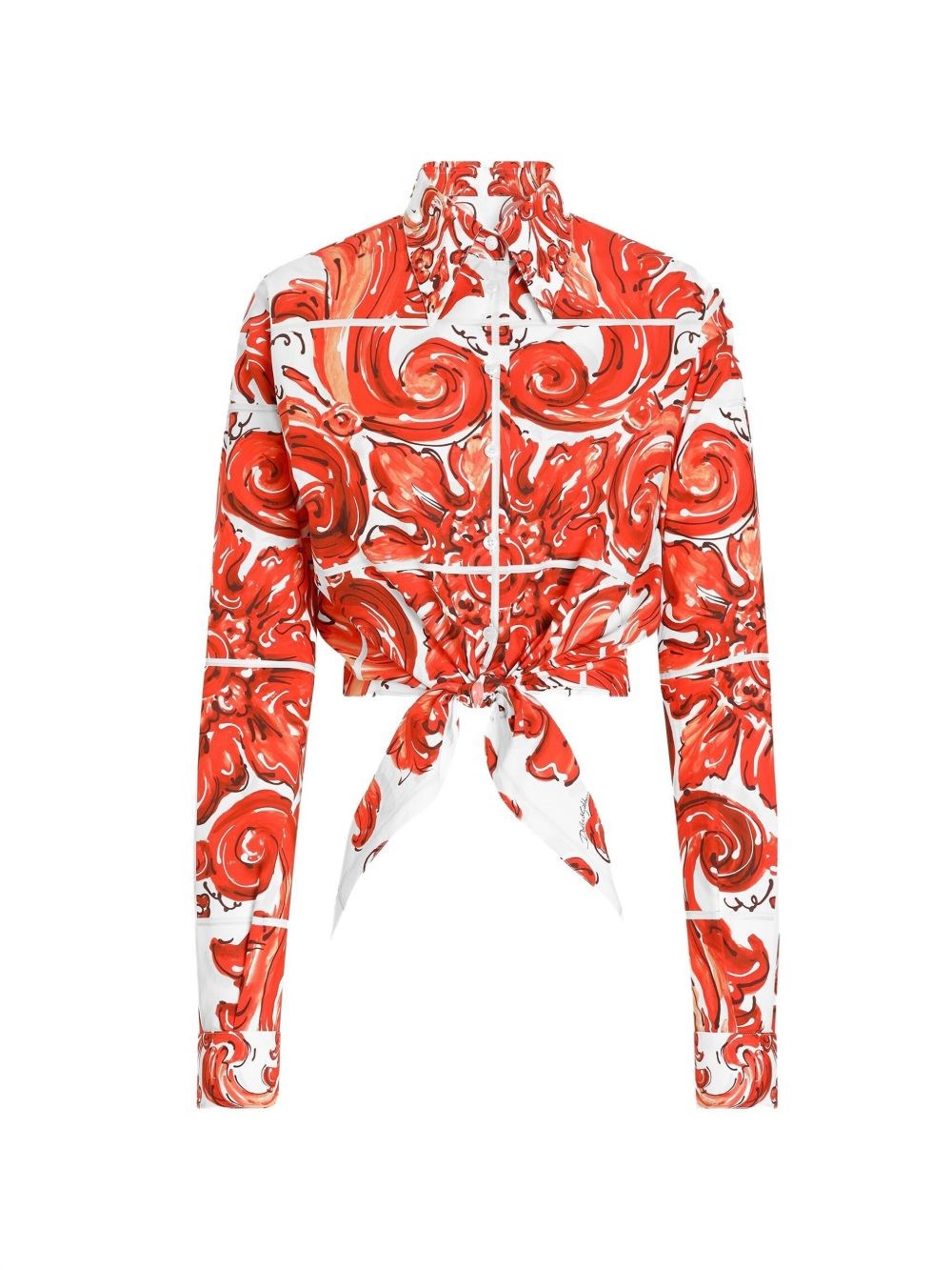 Dolce & Gabbana Maiolica Print Cotton Shirt