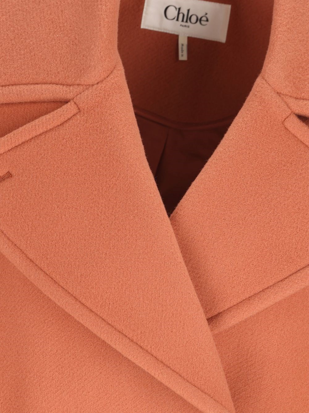 Chloé Wool Coat In Orange