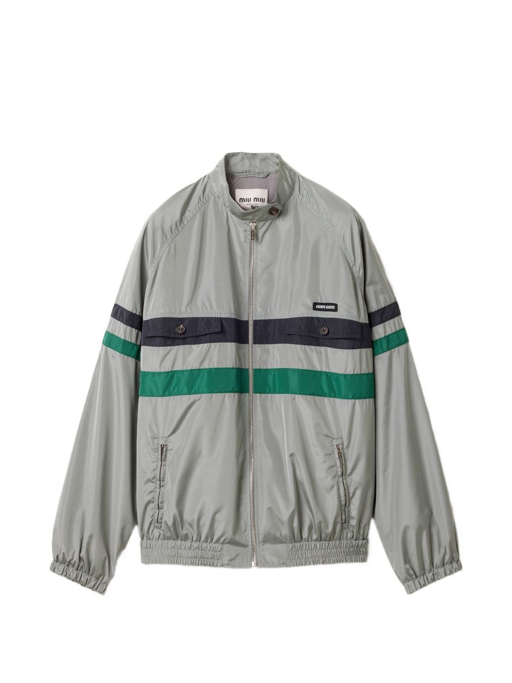 Oversize-Blouson aus Tech-Seide in Graphit