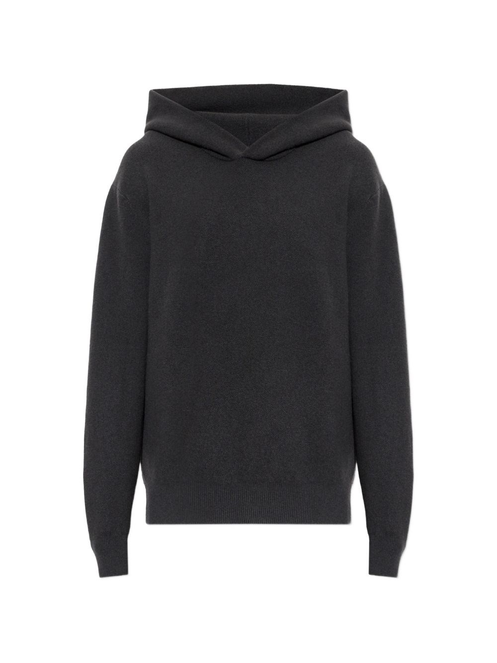 Pull à capuche gris en mélange de cachemire