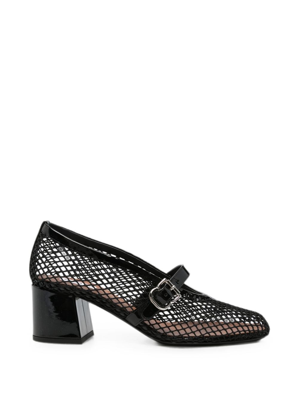 Black mesh Mary Jane 55 pumps
