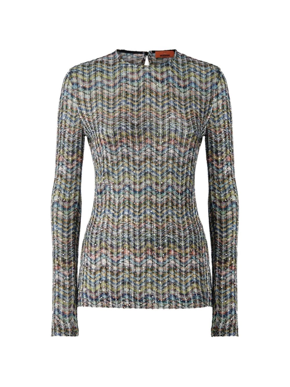 Zig Zag Motif Crenweck Sweater