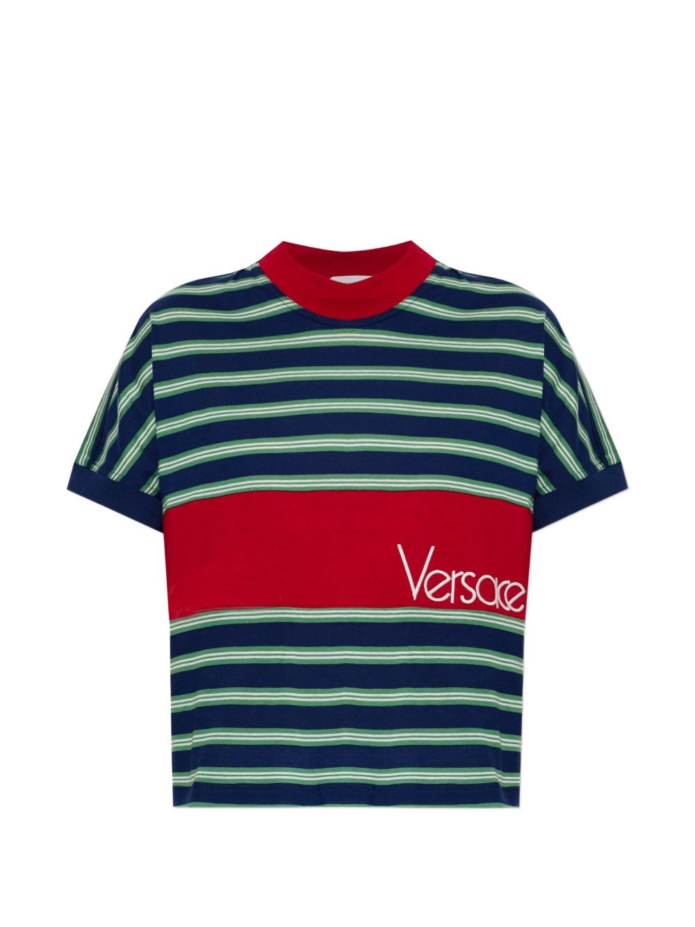 VERSACE Versace Striped Cotton T-Shirt　ヴェルサーチ ストライプ コットン T シャツ