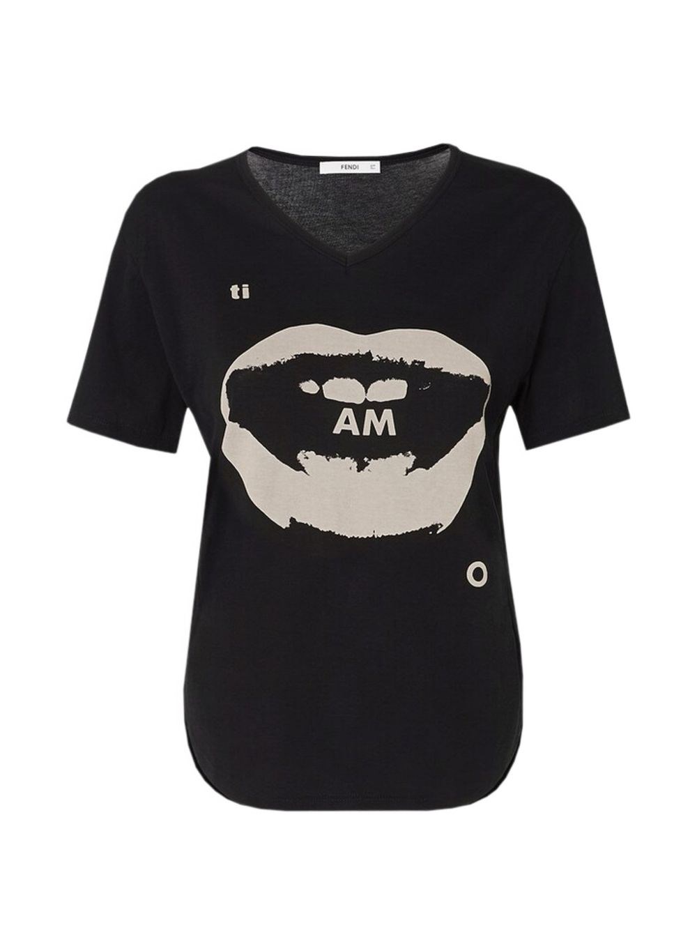Fendi T-Shirt In Cotone Con Stampa Ti Amo