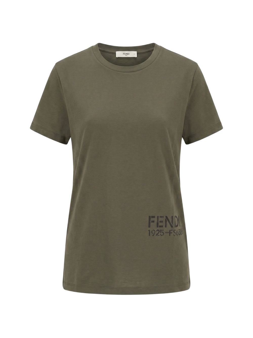 Fendi Stencil-Print Cotton T-Shirt — Green