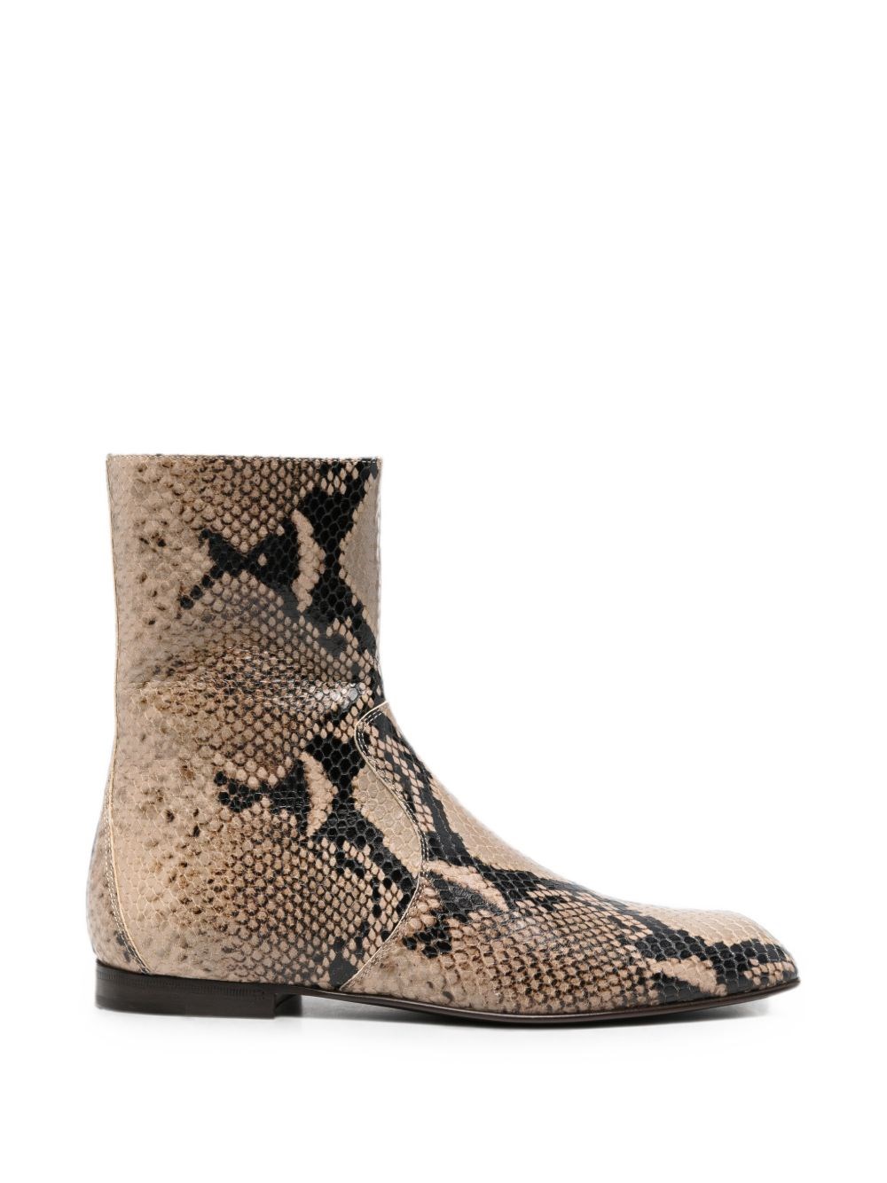 KHAITE Colt Leather Ankle Boots