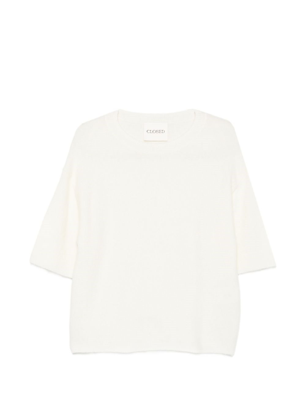 Closed Wool Crewneck Sweater In White
