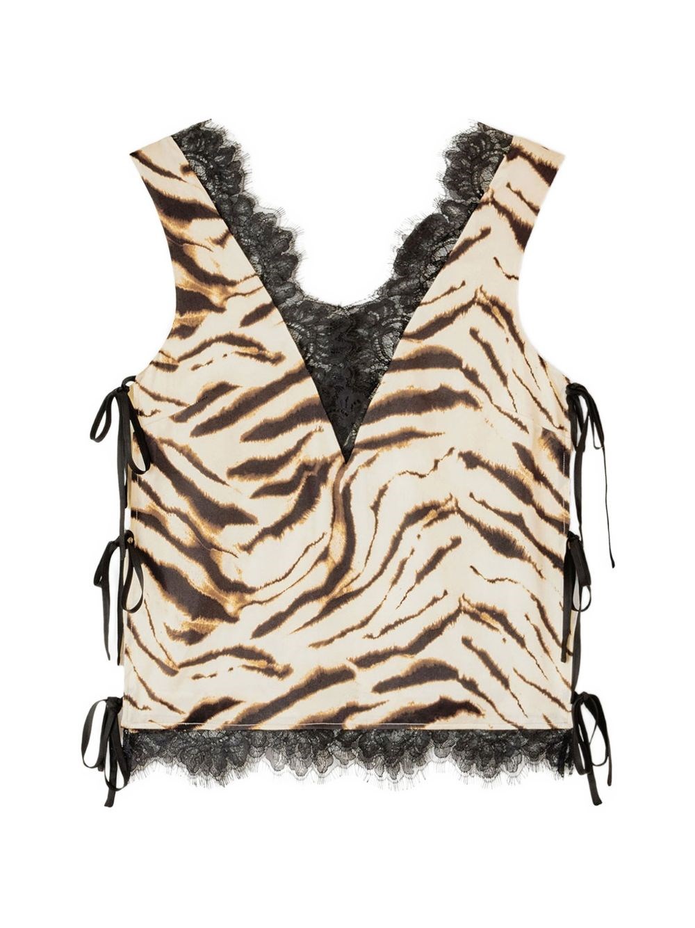 GANNI Zevra Print V-Necked Top GANNI Zevra Print V-Necked Top
