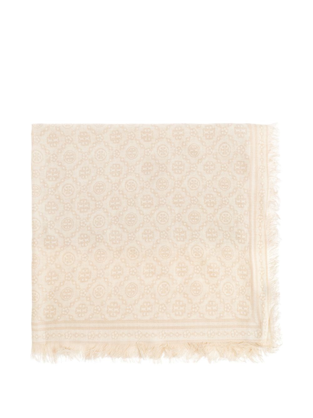 Tory Burch Monogram Wool And Silk Scarf