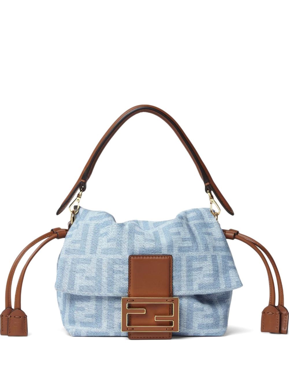 Fendi Mamma Baguette Small Denim Handbag