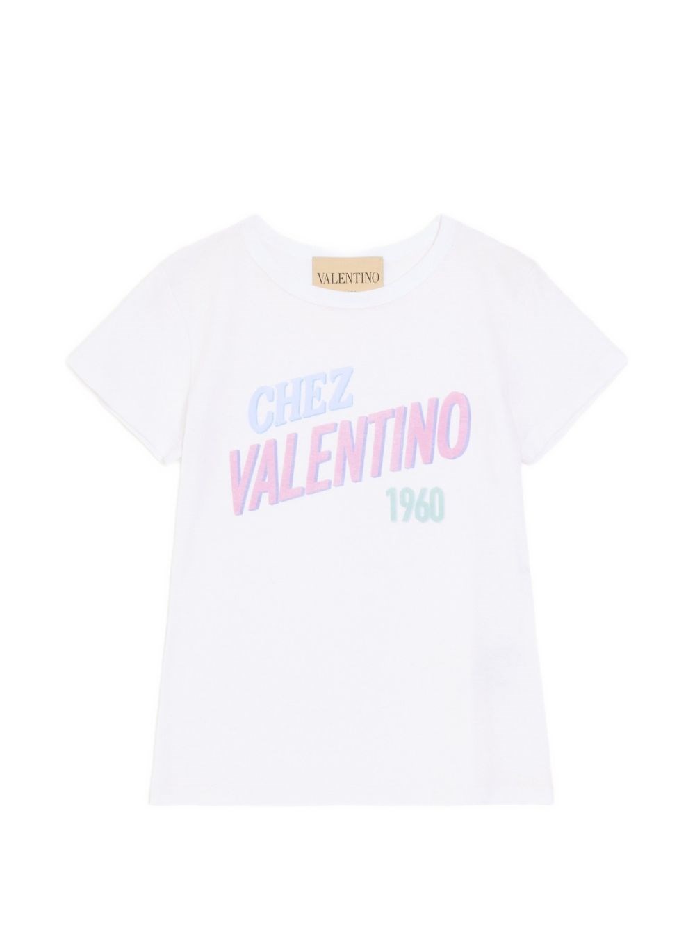 T-shirt blanc en coton avec imprimé logo