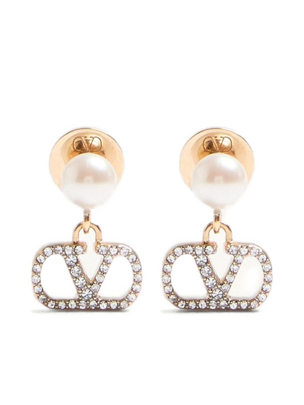 Valentino Garavani Vlogo Signature Strass Pearl Earrings