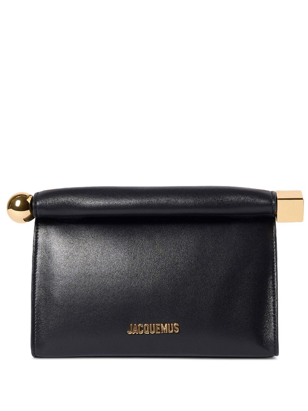 JACQUEMUS Le Sac Rond Carre Leather Clutch