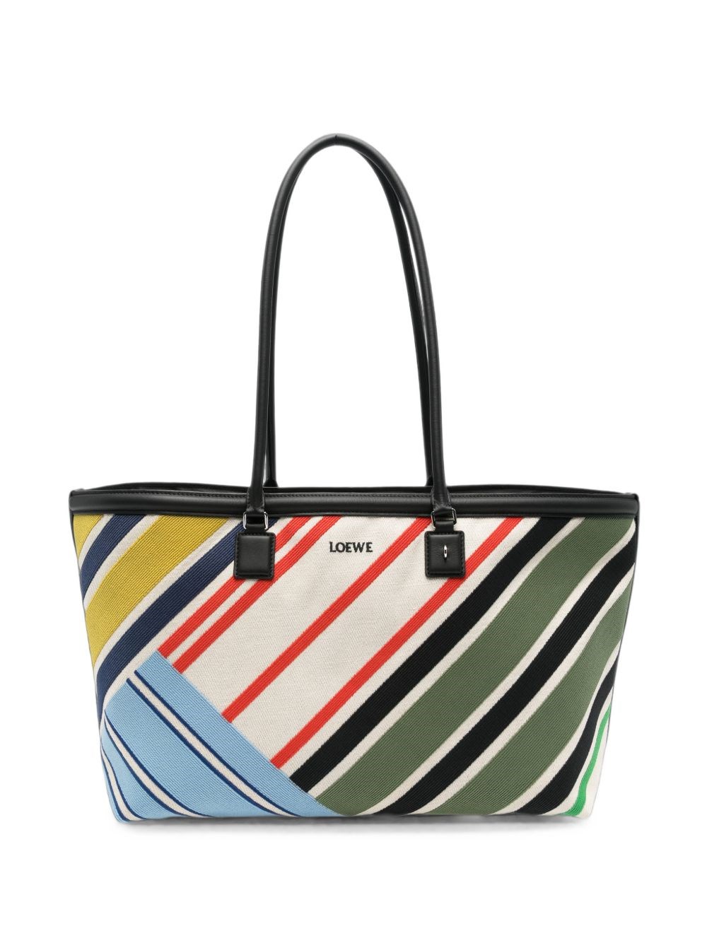 Verano Tote Embroidered Canvas M in Ecru/multicolor
