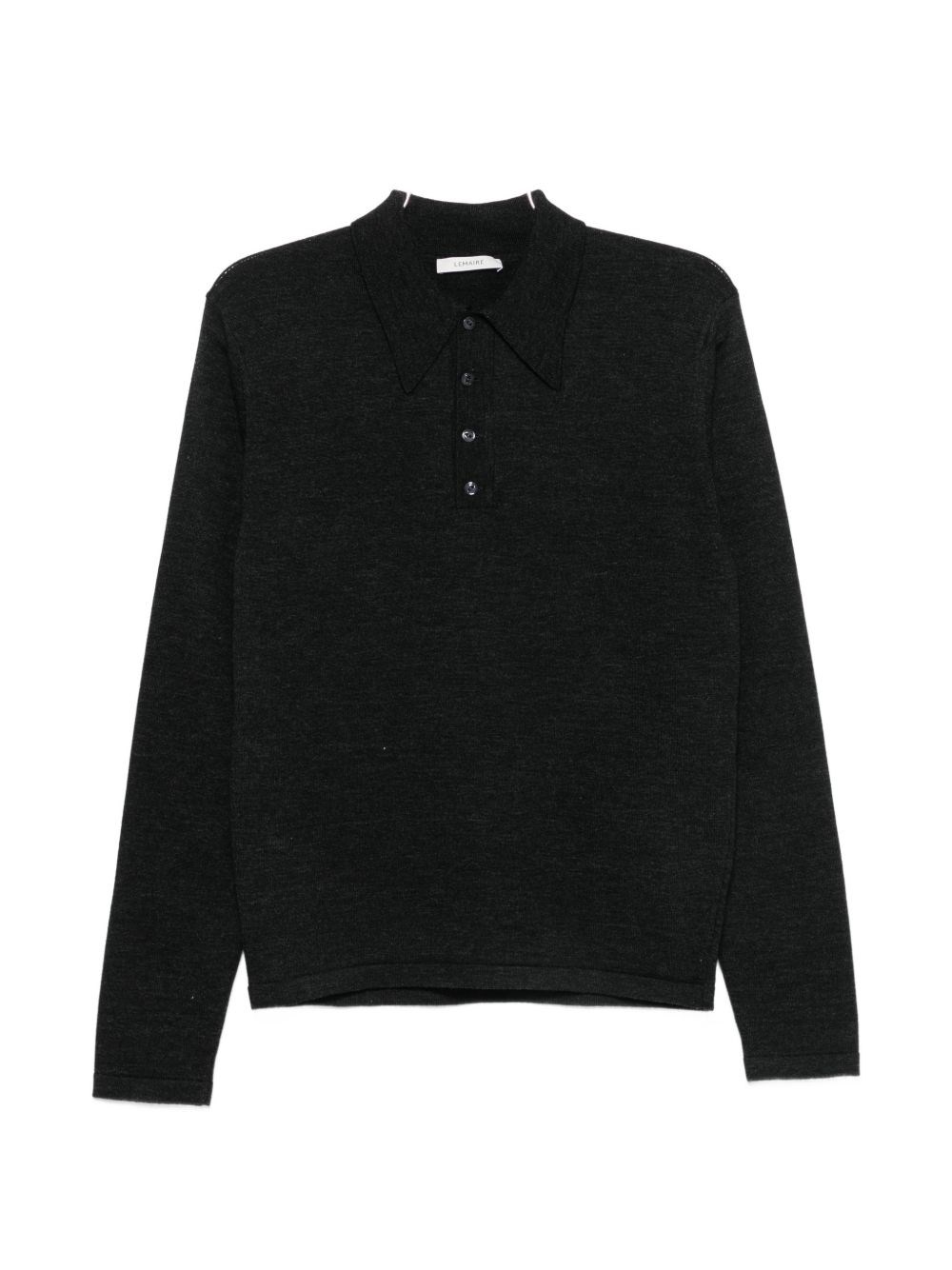Lemaire Knitted Polo Top - Man Polo Shirts Black M - Immagine 2