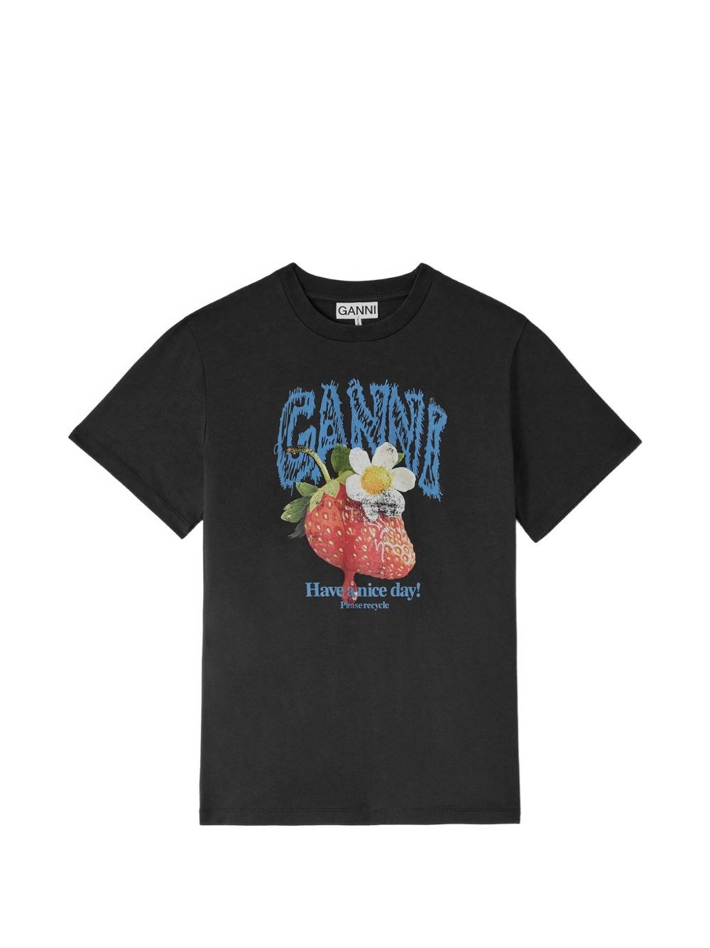 GANNI Printed Cotton T-Shirt