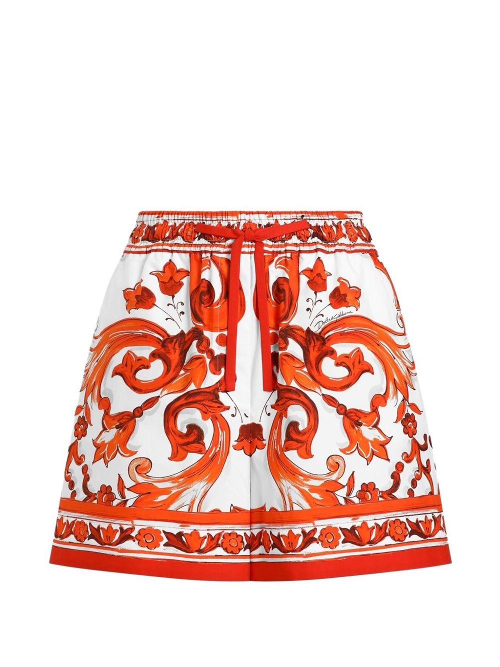 Dolce & Gabbana Maiolica Print Cotton Shorts